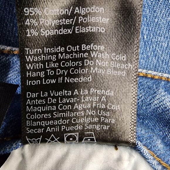 Risen Womens Jeans 31/13 Button Fly High Rise Wide Leg Ankle Medium Wash RDP1242 - Picture 10 of 10